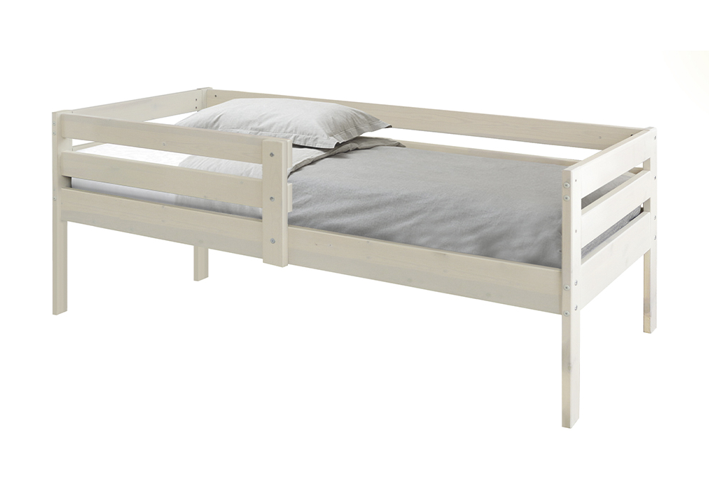 Кровать Норка мини с бортиком выбеленная береза