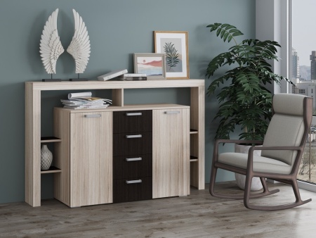 Комод Бергамо-10 Венге/Ясень Шимо Светлый (Ш-1700/В-1065/Г-430мм)