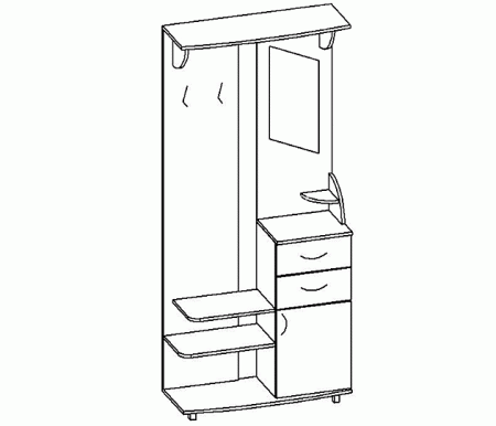 Прихожая Юлианна ЛДСП Раскладка МДФ/Разные Цвета (0,9х2,05х0,36)