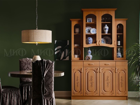 Буфет Лиза-2 4-х Створчатый/Ольха (Ш-1400 x Г-430 х В-2250)