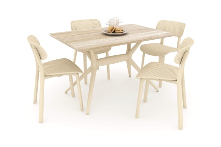 Обеденная группа SHT-DS123 бежевый / дуб сонома