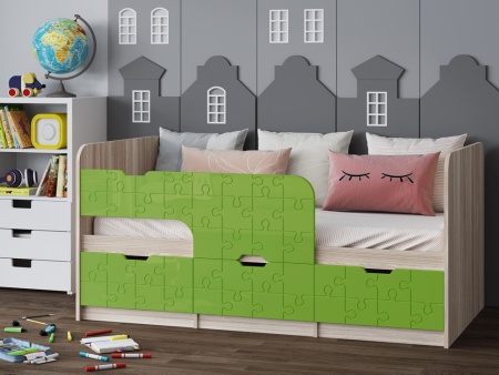 Детская Кровать Юнга-9 МДФ (Ш-800 x В-850 x Д-1632/1833 мм)/Разные Цвета