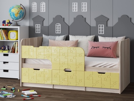 Детская Кровать Юнга-9 МДФ (Ш-800 x В-850 x Д-1632/1833 мм)/Разные Цвета